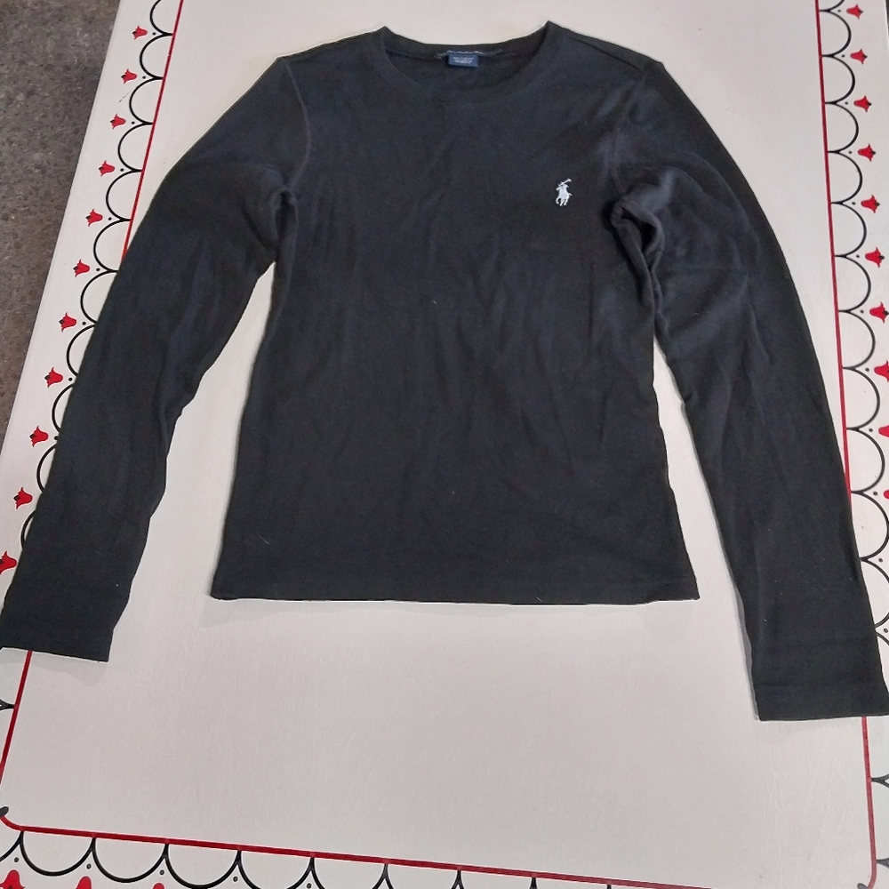 Ralph Lauren Black Long Sleeve Tee Classic Knit